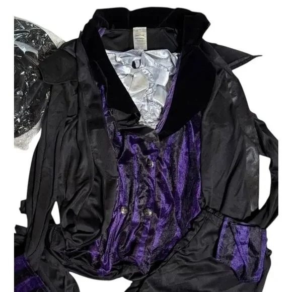Dark Mad Hatter Purple Black Halloween Costume Magic Magician Cosplay Medium - Picture 3 of 4
